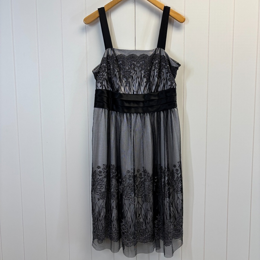 Dressbarn Collection Women Y2K Baby Doll Whimsigoth Dress Size 14 Sparkly Floral